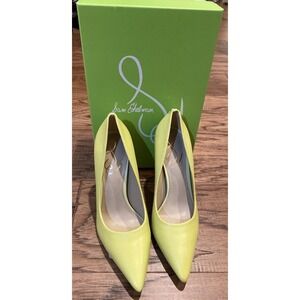 Sam Edelman Antonia Kiwi Green Leather Pumps Womens 5.5M Pointed Toe